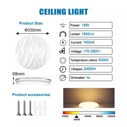 Modern LED Ceiling Light Round Panel – Energy-Efficient Indoor Downlight for Bathroom. Kitchen & Bedroom