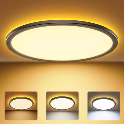 24W Round LED Ceiling Light – Multi-Color Adjustable Bathroom Ceiling Lights for Bathroom. Kitchen. Lounge and Hallway