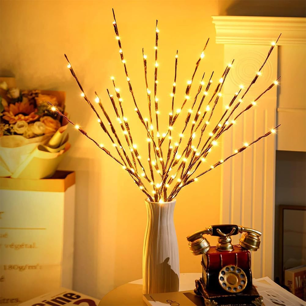 LED Branch Lights 3 Pack 73cm Twig Lights Decoration White