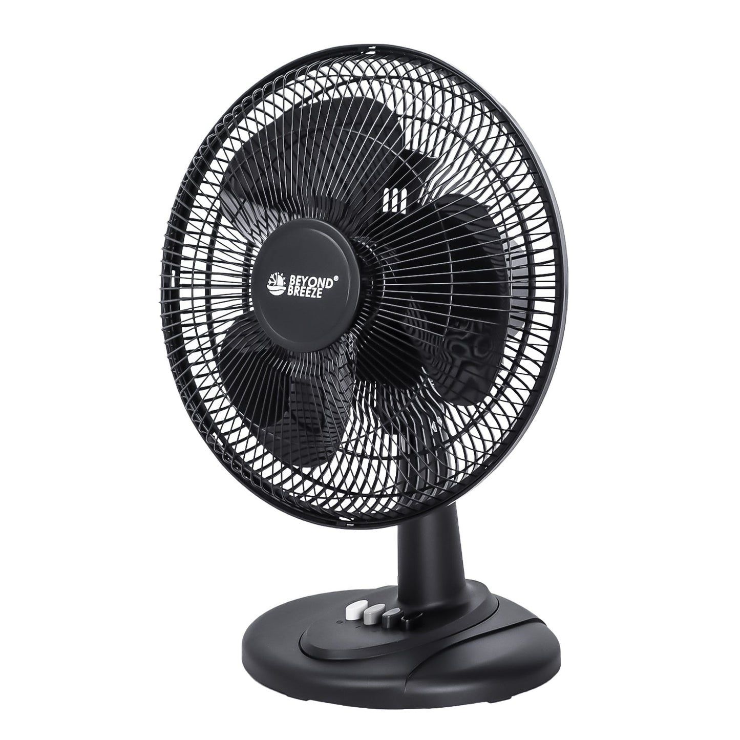 Black Grille 12 Oscillating Table Fan with Adjustable Speed Setting