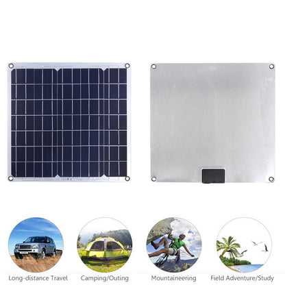 50W 12/5V Portable Solar Panel Dual USB For Car RV Battery Charge