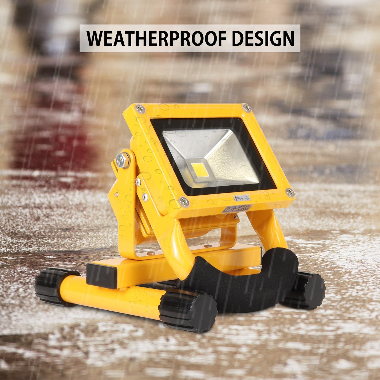 Koolatron 12V Cordless Rechargeable Work Light. Weatherproof Indoor/Outdoor Flood Light. Long-Life LED Lantern with 12V DC/110V AC Charging Cords. for Construction. Camping. Jobsite. Emergency