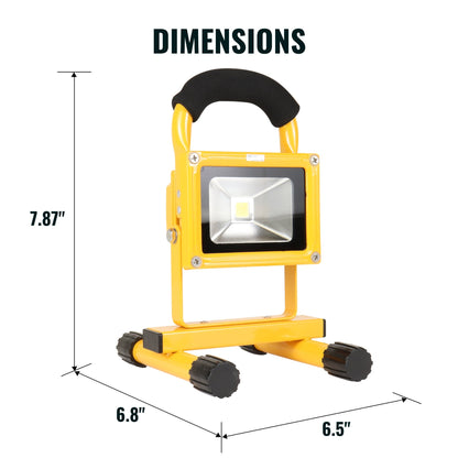 Koolatron 12V Cordless Rechargeable Work Light. Weatherproof Indoor/Outdoor Flood Light. Long-Life LED Lantern with 12V DC/110V AC Charging Cords. for Construction. Camping. Jobsite. Emergency