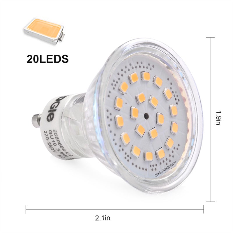 6 Pack 3.5W GU10 Warm White LED Bulbs(EU Standard)