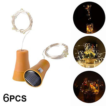 Guirlande Lumineuse Solaire Bouchon LED pour bouteille (Lot de 6)