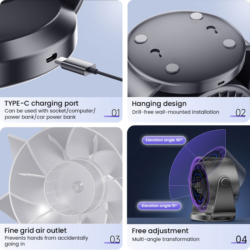 2025 New 100-Speed High - Speed Circulating Fan for Home. 6 - Inch Charging Digital Display. Turbo Desktop Electric Fan