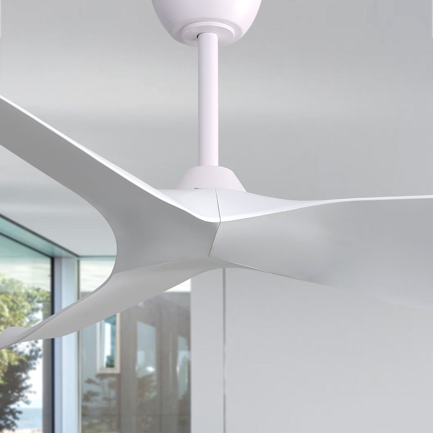 Indoor Ceiling Fan Without Light. 6 Speeds Reversible DC Motor. 3 ABS Blade Ceiling Fan White For Bedroom - White