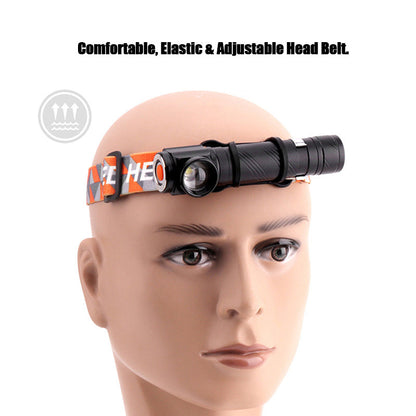 10pcs XANES XML-T6 1500Lumens 3Modes Multi-function Rechargeable Zoomable Tactical Magnetic Head LED Headlamp Led Flashlight 18650