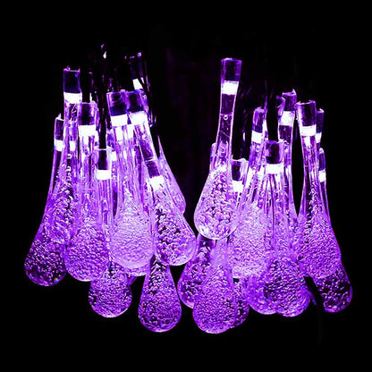 Guirlande Solaire Violette <br> 20 Goute à Bulle