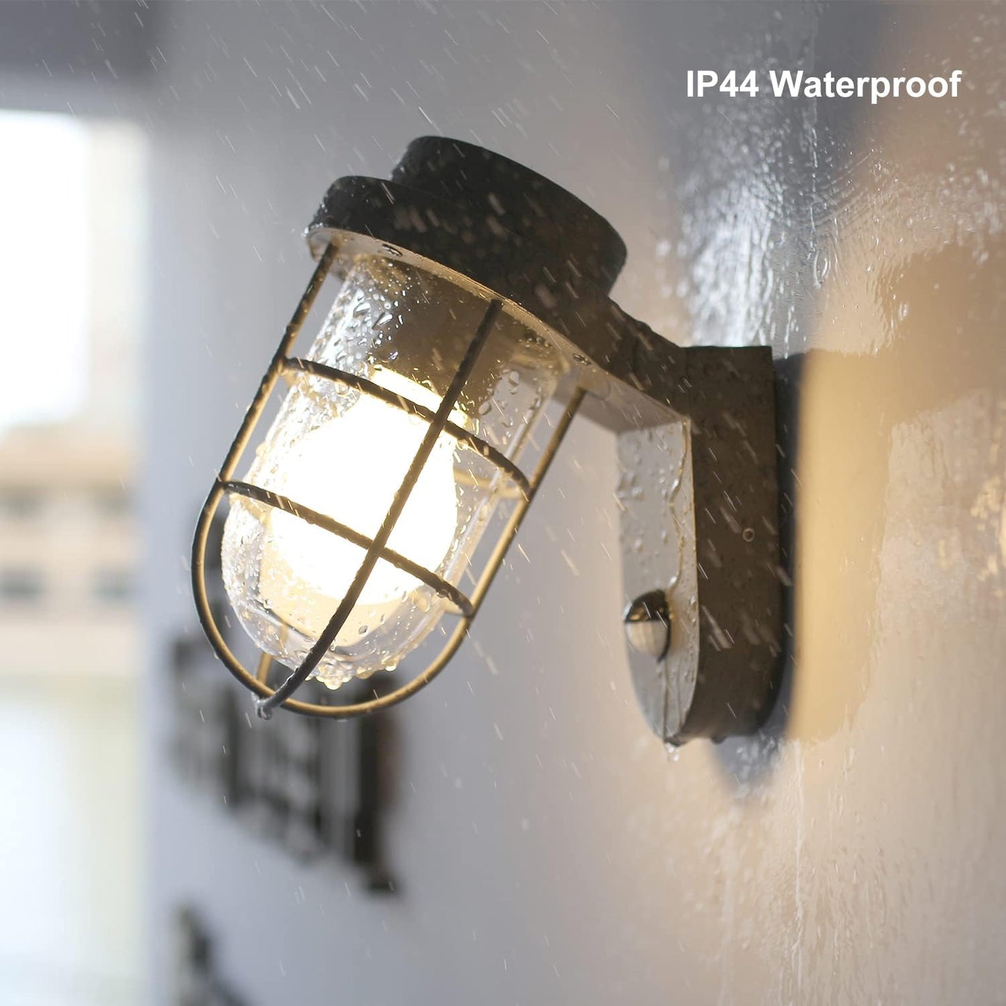 Outdoor PIR Motion Sensor Wall Lantern Light. IP44 Waterproof