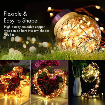 [2 Pack] 120 LED USB String Lights – 40ft. 8 Modes. Waterproof. Remote Controlled