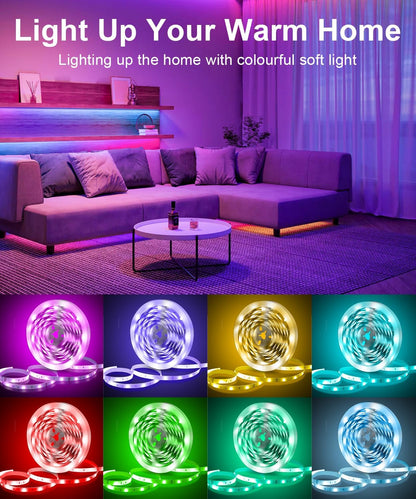 10M RGB LED Strip Lights. Music Sync. Remote & App