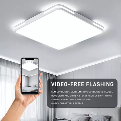 36W LED Flush Mount Ceiling Light. 6500K Cool White. 3600lm. 40cm Round Black Frame Light for Bedroom. Bathroom. Living Room