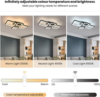 Modern 54W Dimmable LED Ceiling Light with Remote