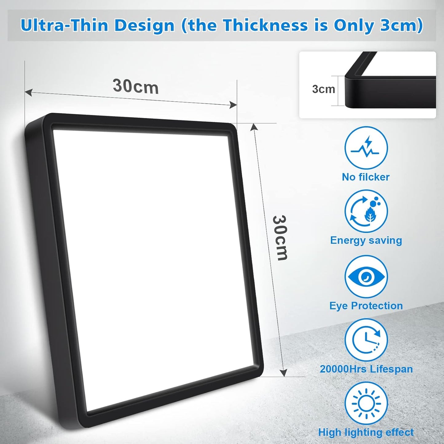 24W LED Ceiling Light. Flush Mount. IP54 Waterproof Fixture