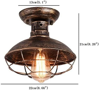 Vintage Industrial Semi-Flush Ceiling Light