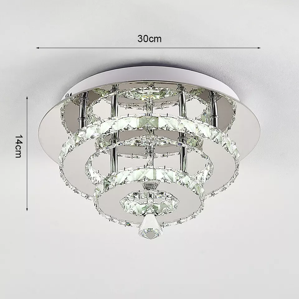 Modern Square Crystal LED Ceiling Light – Elegant Chrome Chandelier for Living Room. Bedroom & More
