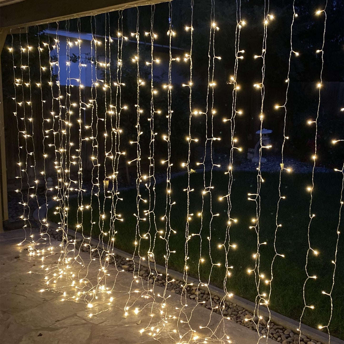 LE 306 LED Curtain Lights – 3m x 3m. 8 Modes. Plug-in. Warm White