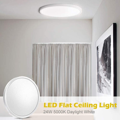 12 LED Ceiling Light – Ultra-Thin 24W Flush Mount. 2-Pack