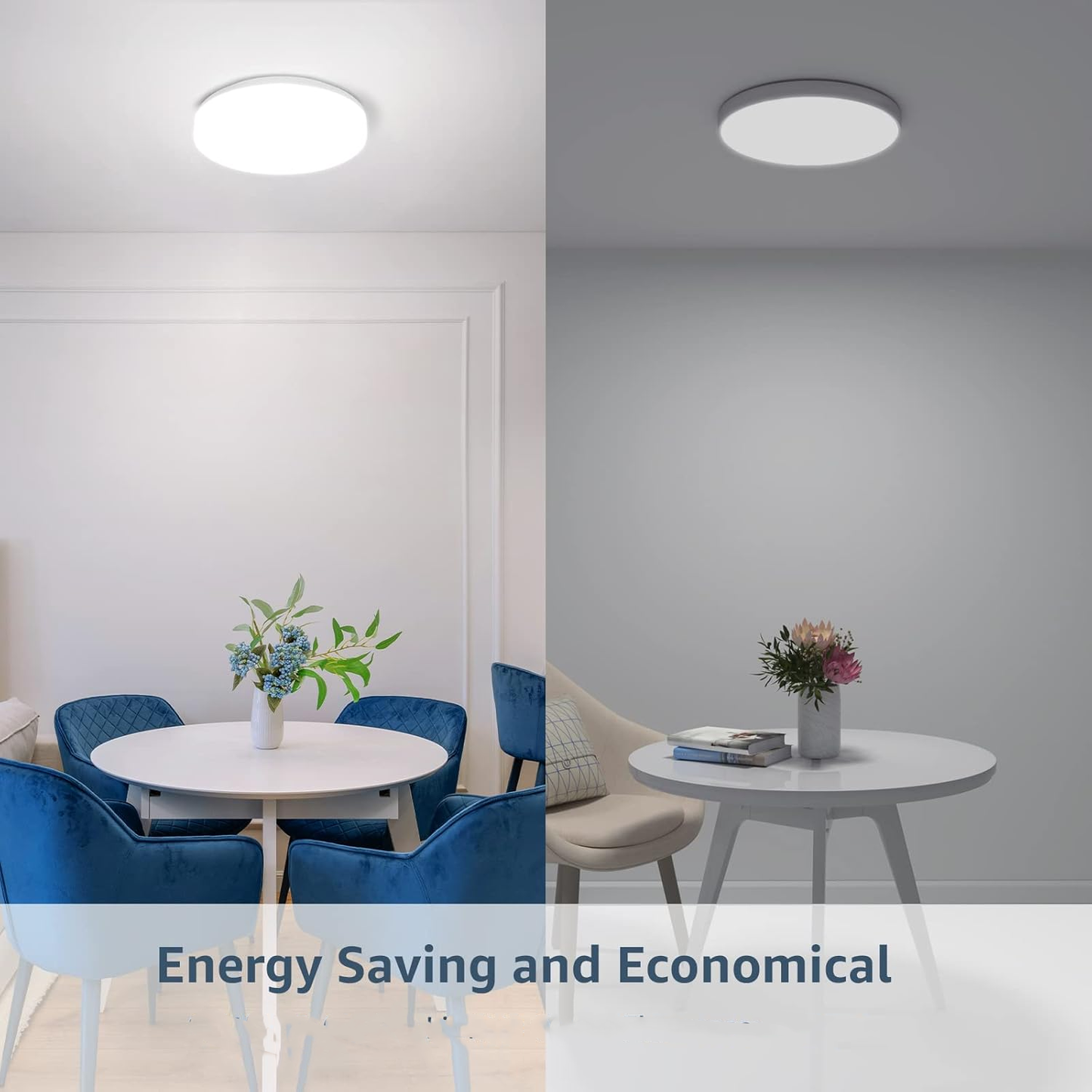 48W LED Bathroom Ceiling Light – IP54 Waterproof Flush Mount Ceiling Light. 4230 Lumens. 6000K Daylight White. Large Round LED Ceiling Lamp for Bathroom. Kitchen. Bedroom. Living Room. Hallway & Office