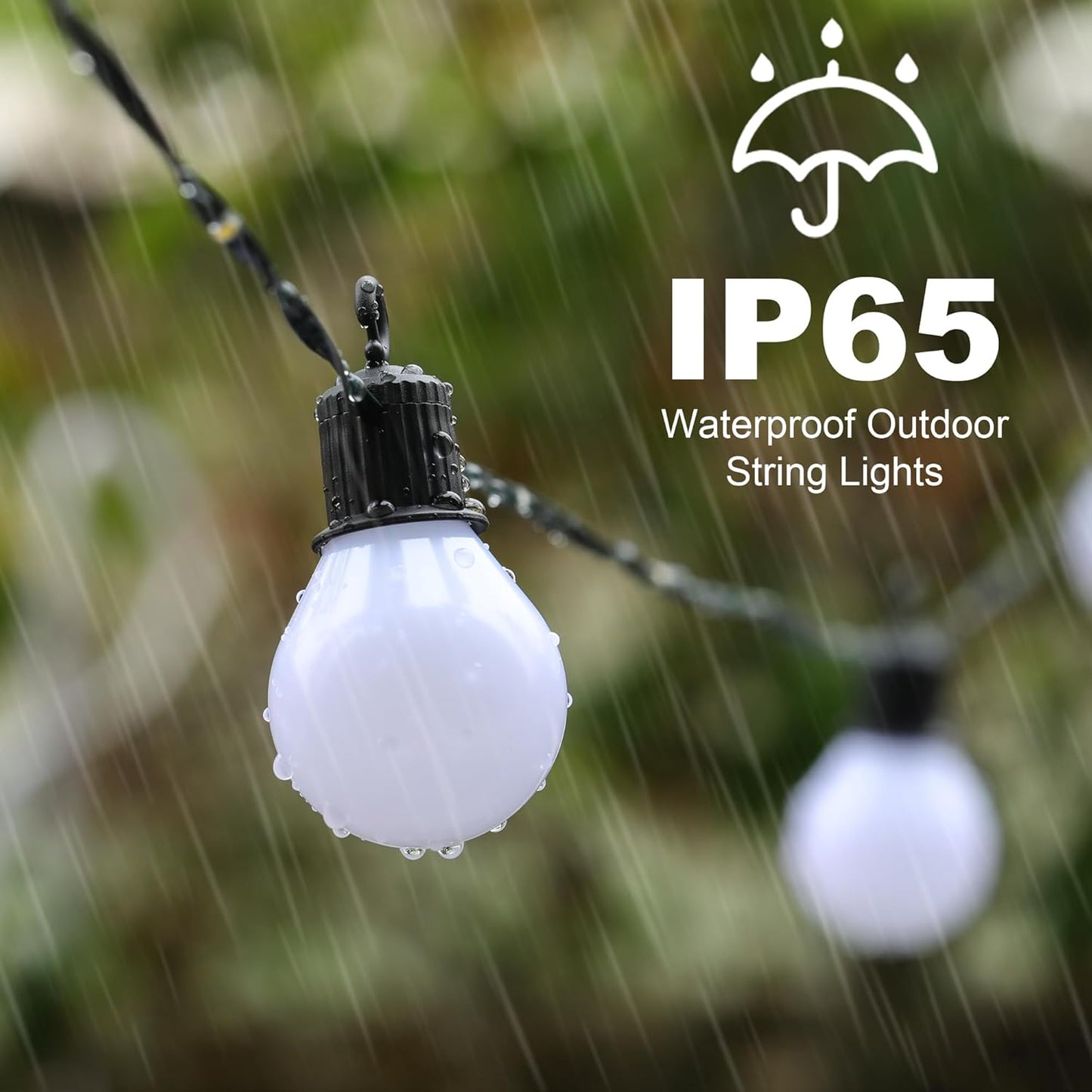 Warm White Solar Garden Lights – 100 LEDs. USB. Waterproof
