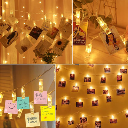 3M Photo Clip String Lights – 20 LED. 8 Modes. Battery Powered