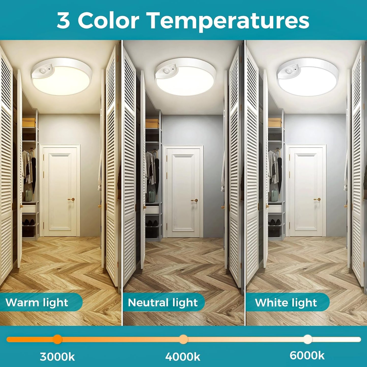 Rechargeable 7.5 Motion Sensor Ceiling Light. Remote