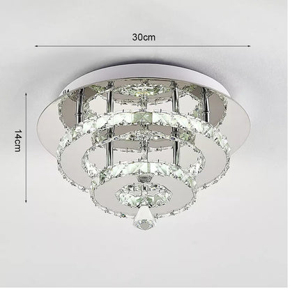 Modern Square Chrome Crystal LED Ceiling Light Lamp Fitting Pendant Chandelier