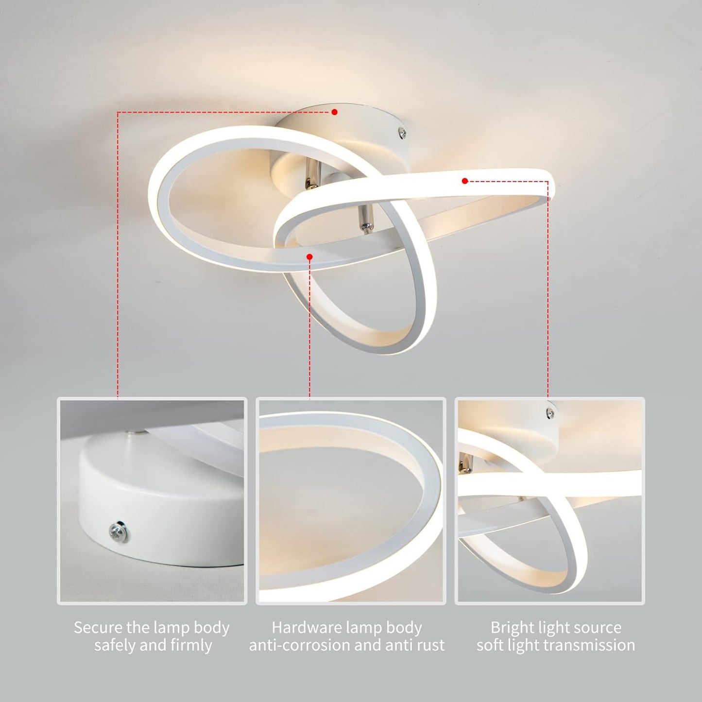 minfair Modern LED Ceiling Light – Round Geometry. 18W. 24cm Diameter