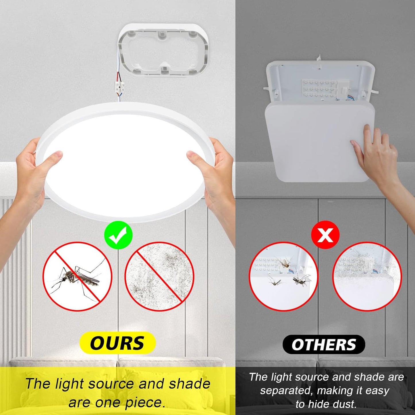 24W LED Ceiling Light – 5000K Daylight. IP44 Waterproof. 2200LM. Ø28.5cm