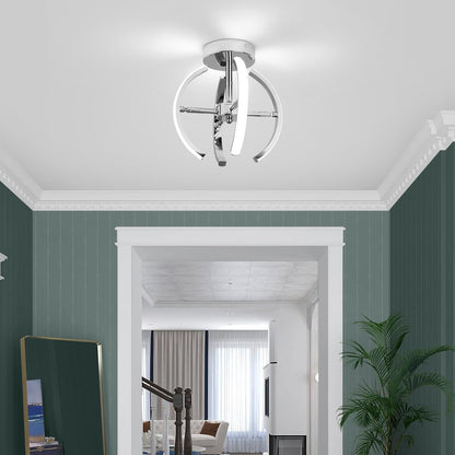 Curved LED Ceiling Light – 22W Cool White. Silver