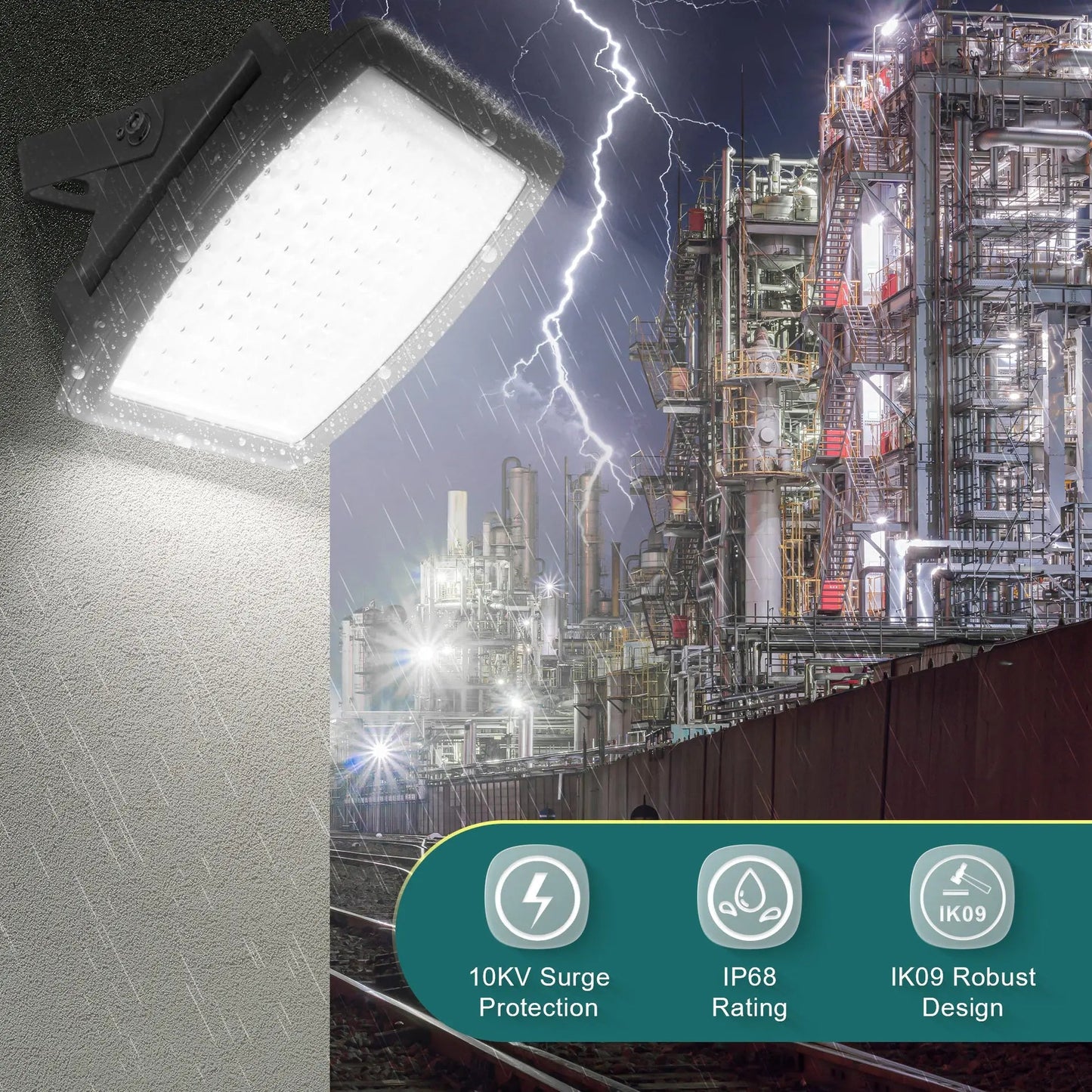200W Explosion Proof LED Flood Light. Class I Division 2. 26.000 Lumens. 5000K. 100-277V
