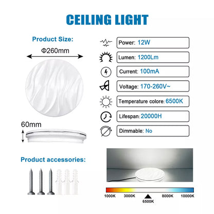 Modern LED Ceiling Light Round Panel – Energy-Efficient Indoor Downlight for Bathroom. Kitchen & Bedroom
