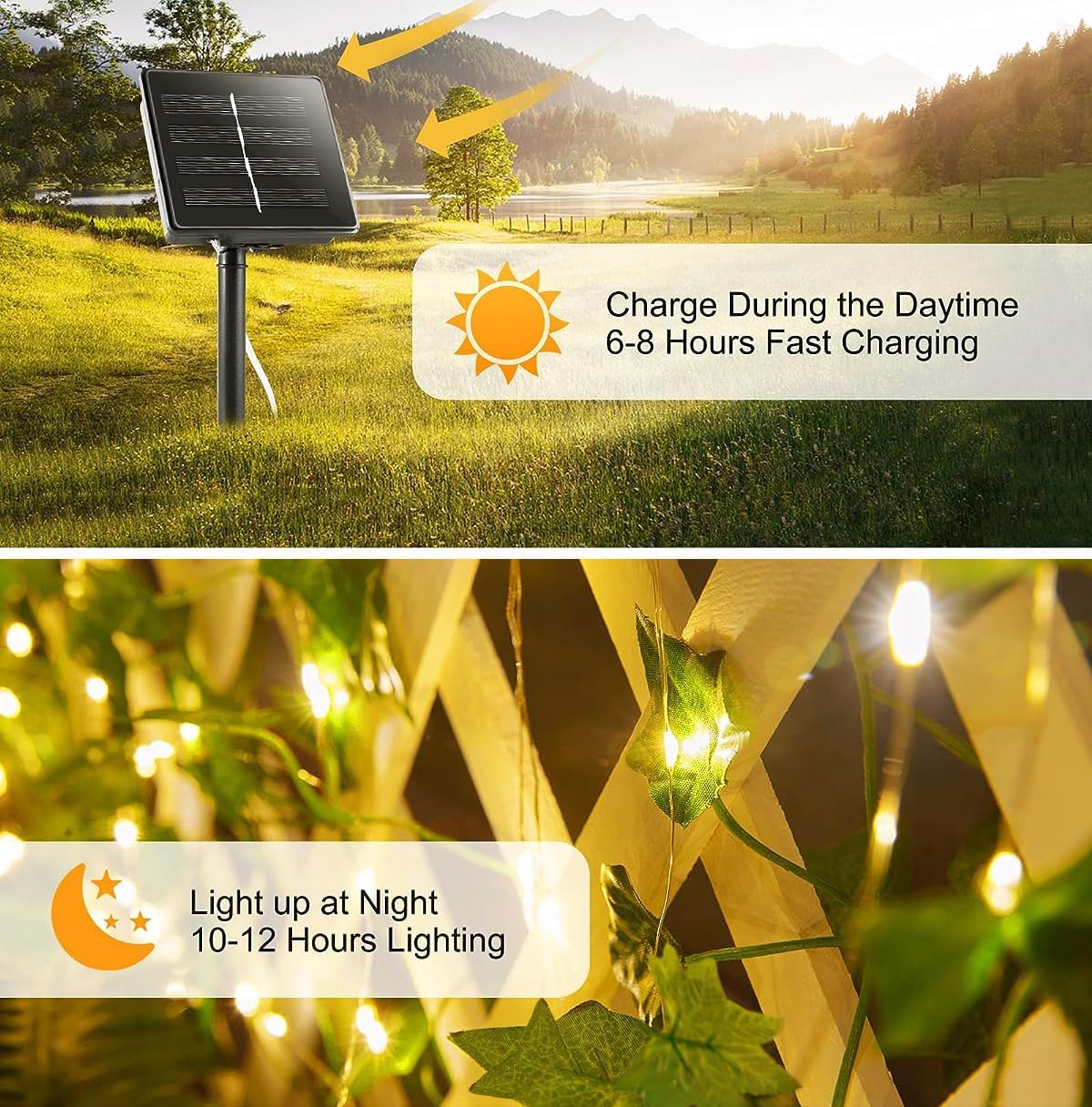 Solar Ivy String Lights – 100 LED Outdoor Garland