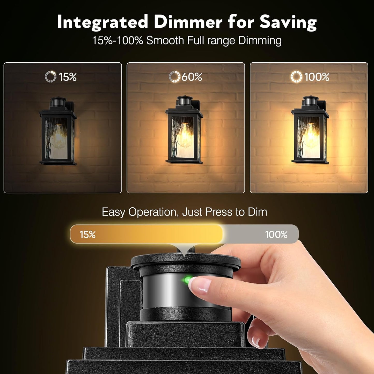 Porch Light Outdoor with Motion Sensor. Dusk-to-Dawn Black
