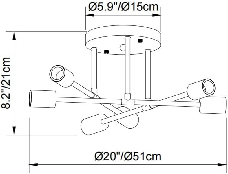 Clerance Sale - Modern Ceiling Light. 6 Lights Chandelier Ceiling Light for Living Room. Bedroom. Kitchen