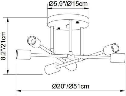 Clerance Sale - Modern Ceiling Light. 6 Lights Chandelier Ceiling Light for Living Room. Bedroom. Kitchen