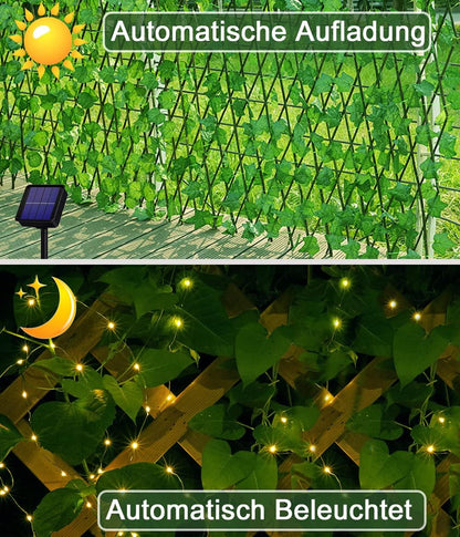 Solar String Lights 10M 100 LED Ivy Garland – Solar Powered. 8 Modes. Waterproof
