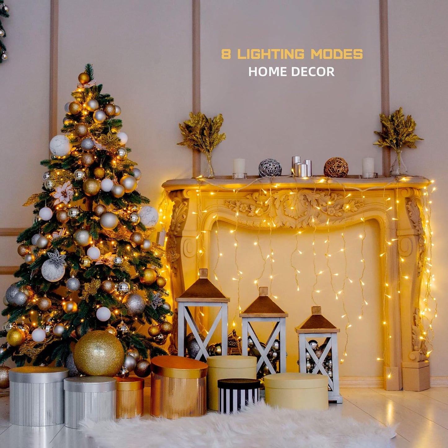 15M Plug-In Fairy Lights. 120 LED. 8 Modes. Waterproof