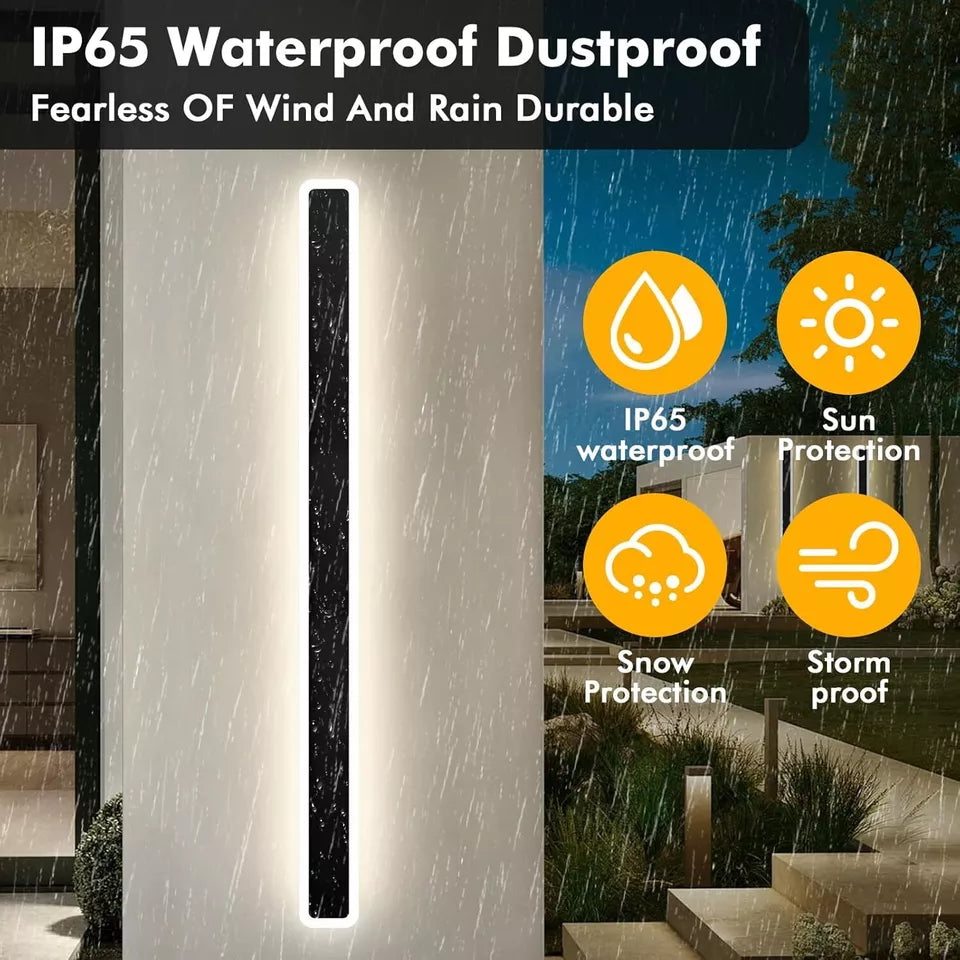 Modern LED Wall Light Sconce – Waterproof Outdoor/Indoor Strip Lamp. IP65. 24W