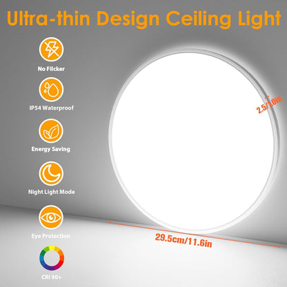 24W Bathroom Ceiling Light Dimmable LED with Remote