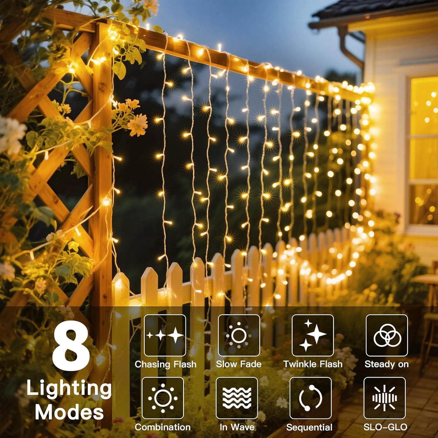 Battery Fairy Lights – 10m. 100 LEDs. 8 Modes. Timer. Waterproof Warm White