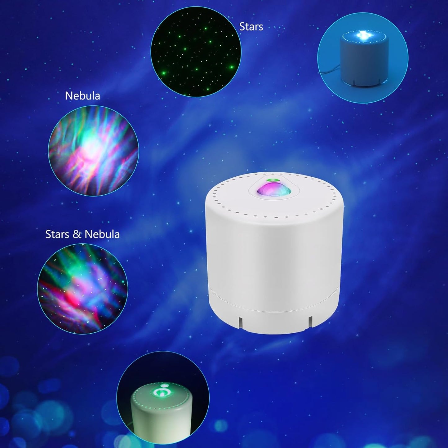 LED Galaxy Projector with Remote. Timer & Aurora Lights