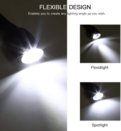 LEDGLE Updated Rechargeable LED Book Light. Hands Free. Best for Bed Reading or Read in Car. Flexible Arm. 4 Super Bright LED Bulbs. 4-Level Light Control