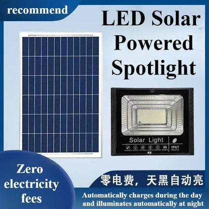 Solar LED Flood Light 100W Spotlight IP65 Waterproof with Remote Control & Adjustable for Outdoor