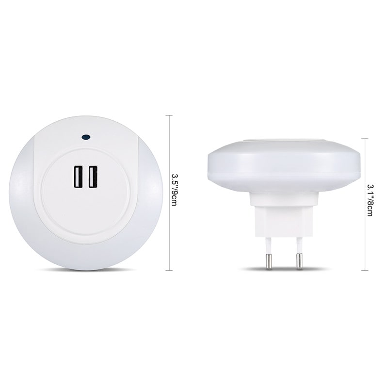 2 Pack USB Charger Sensor LED Night Lights