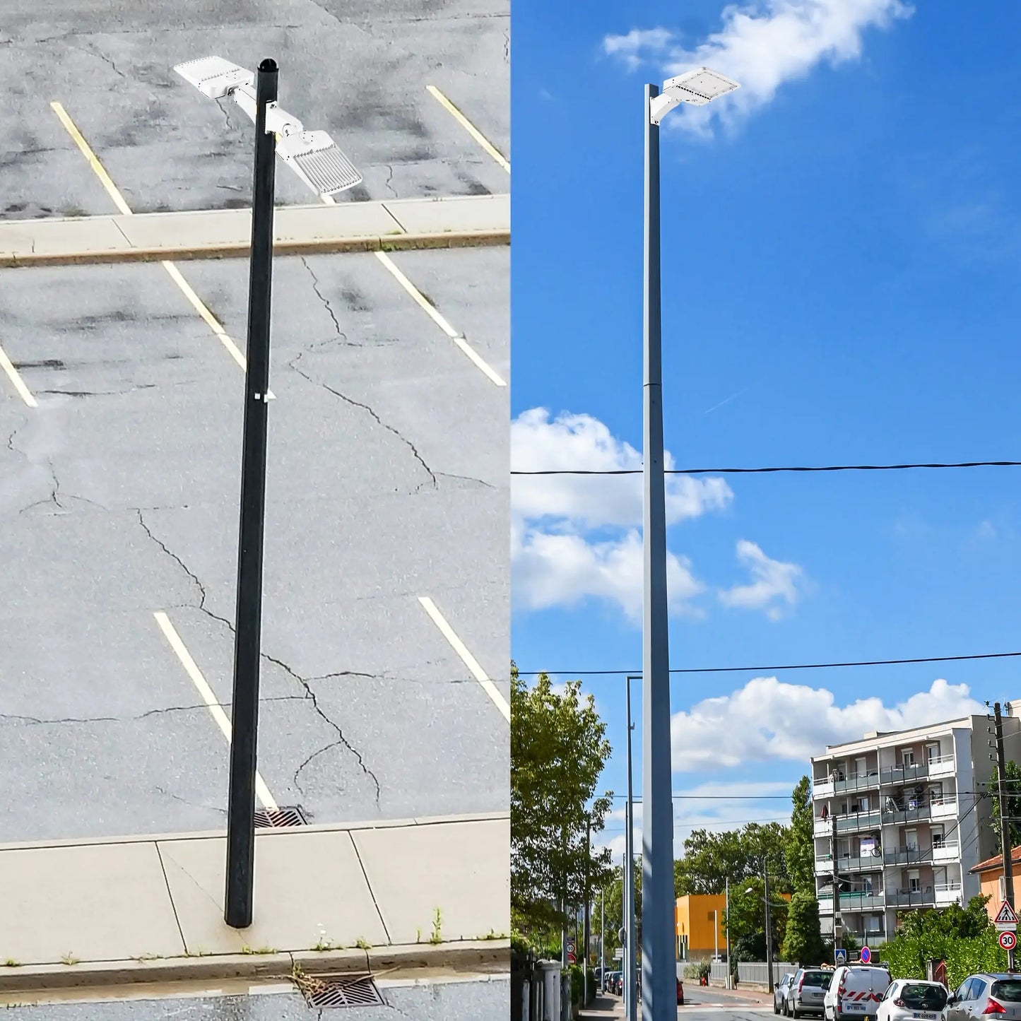 150W LED Shoebox Parking Lot Light – 5000K Daylight. White Housing. Outdoor Area & Street Light. UL Listed. AC 100-277V (No Photocell)
