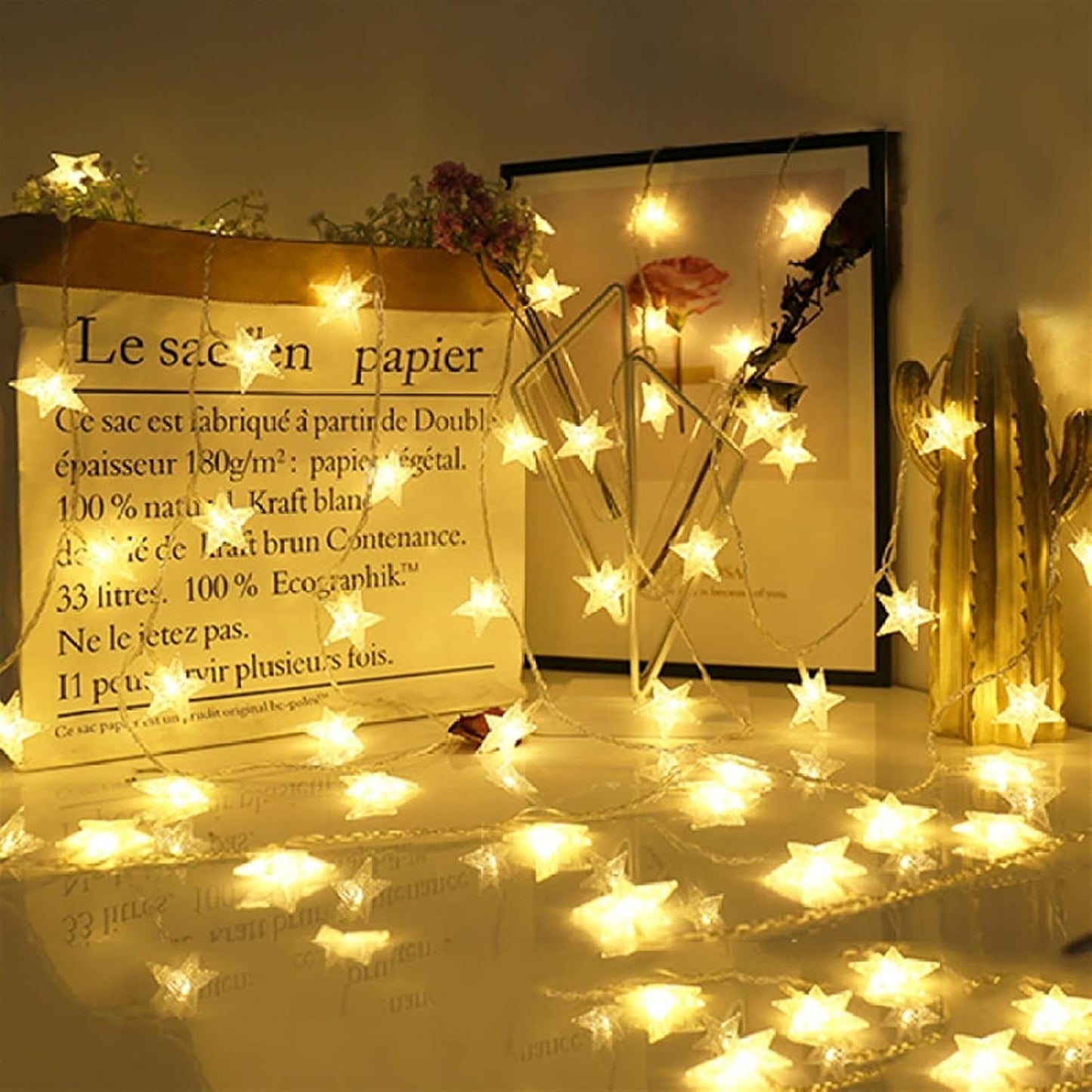 Clerance Sale -LED String Lights. Mains Powered 20 LED Star Christmas Lights with Remote Control 300cm. 8 Modes Fairy Lights for Girls Bedroom. Xmas Lights for Christmas Decoration Indoor Outdoor