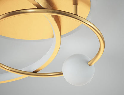 Modern LED Dimmable Ceiling Lamp with Remote Control. Gold Pendant Light 42cm for Bedroom. Kids Room. Dining Room. Kitchen. Office