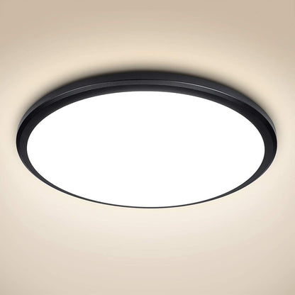 24W Ultra-Thin LED Ceiling Light with Dimmable 2000K Backlight. Warm Night Light & Timer. Modern 12 Inch Round Flush Mount for Bedroom Living Room Kitchen